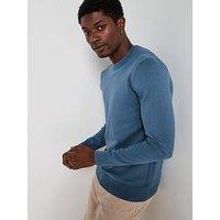 Very Man Cotton Rich Knitted Crew Neck Jumper - Blue