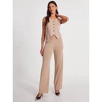 Quiz Stone Knit Wide Leg Trousers