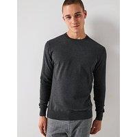 Very Man Cotton Rich Knitted Crew Neck Jumper - Charcoal