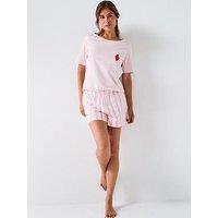 Everyday Strawberry Short Sleeve And Short Pj Set