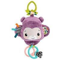 Fisher-Price Sing & Go Purple Monkey Plush Baby Stroller Sensory Toy For Newborns
