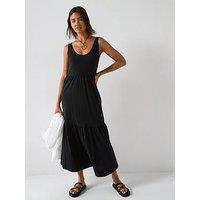 V By Very Tiered Maxi Dress - Black