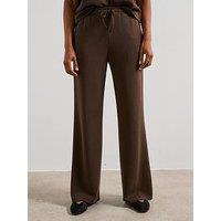 V By Very Modal Mix Wide Leg Joggers - Brown