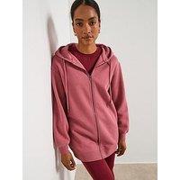 V By Very Longline Zip Hoodie - Pink