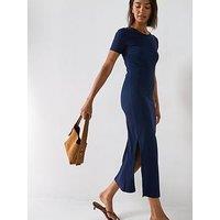 V By Very Rib Tee Dress - Navy