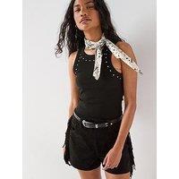V By Very Stud Vest - Black