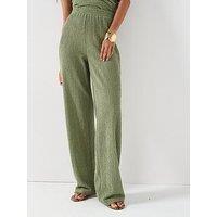 V By Very Texture Wide Leg Co Ord - Green