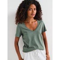 V By Very V Neck Tee - Green