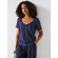 V By Very V Neck T-Shirt - Navy