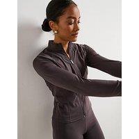 V By Very Zip Through Althleisure Jacket - Grey