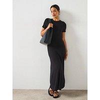 V By Very Viscose Drape Maxi Dress - Black