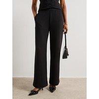 V By Very Pinstripe Trousers - Black