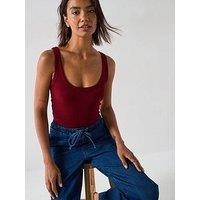 V By Very Scoop Rib Vest - Burgundy