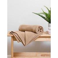 Clair De Lune Knitted Blanket - Biscuit