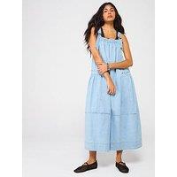 Free People Machu Midi Dress - Light Blue