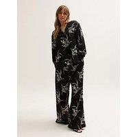Lily & Lionel Lillibet Wide Leg Large Floral Print Trouser - Black