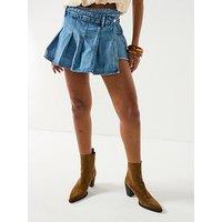 Free People Stephie Denim Skort - Blue