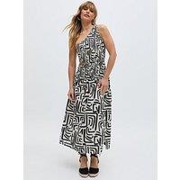 Raffya Jazz Jersey One Shoulder Warhol Print Midi Dress - Black
