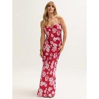 Lily & Lionel Roxy Spaghetti Strap Savannah Print Maxi Dress - Red