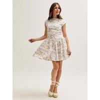 Lily & Lionel Heidy Corset Inspired Josephine Print Mini Dress - Cream