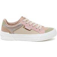 Rocket Dog Cheery Blocked Suede Trainer - Taupe
