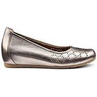 Hotter Swan Wide Fit Metallic Wedge Shoe - Pewter
