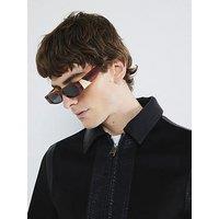 River Island Amber Slim Rectangle Sunglasses - Brown