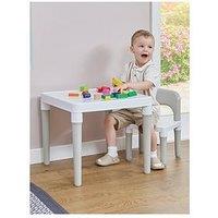 Liberty House White & Grey Plastic Table And 1 Chair Set