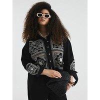 River Island Crochet Shirt - Black