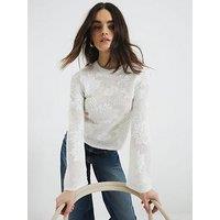 River Island Floral Knitted Top - Cream