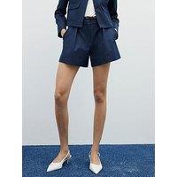 River Island Denim Structured Belted Short - Blue