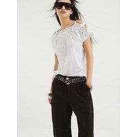 River Island Lace Mix Blouse - White