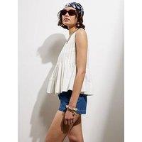 River Island Pleated Shell Top - White