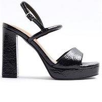 River Island Sling Back Platform Sandals - Black