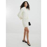 River Island Textured Mini Skirt - Cream