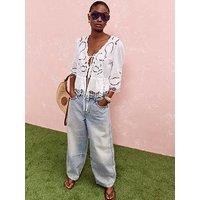 River Island Cutwork Blouse - White