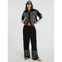 River Island Cutwork Trouser - Black