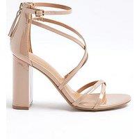 River Island Strappy Block Heel Sandals - Light Pink