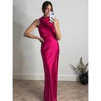 Style Cheat Draped Satin Maxi Dress - Purple