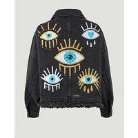 Sorena Eyes Denim Jacket - Black