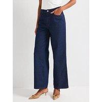 Pieces Demi High Waist Straight Leg Jean - Blue