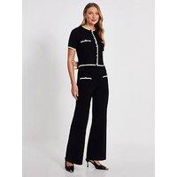 Quiz Black Knitted Palazzo Trouser