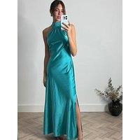 Style Cheat Halter Neck Tropical Floral Midi Dress - Blue