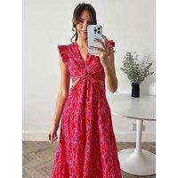 Style Cheat Indie Cut Out Tiered Midi Dress - Pink