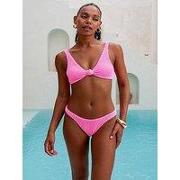 Moda Minx Scrunch Knot Bikini Top - Candy Pink