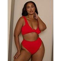 Moda Minx Curve Scrunch High Waist Bottom - Red