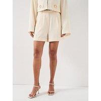 V By Very Button Detail Short - Cream