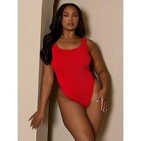 Moda Minx Curve Scrunch Scoop Swimsuit In - Red