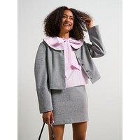 V By Very Round Neck Jackets - Grey