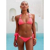 Moda Minx Private Island Amore Tie Side Full Bum Bikini Bottom - Coral